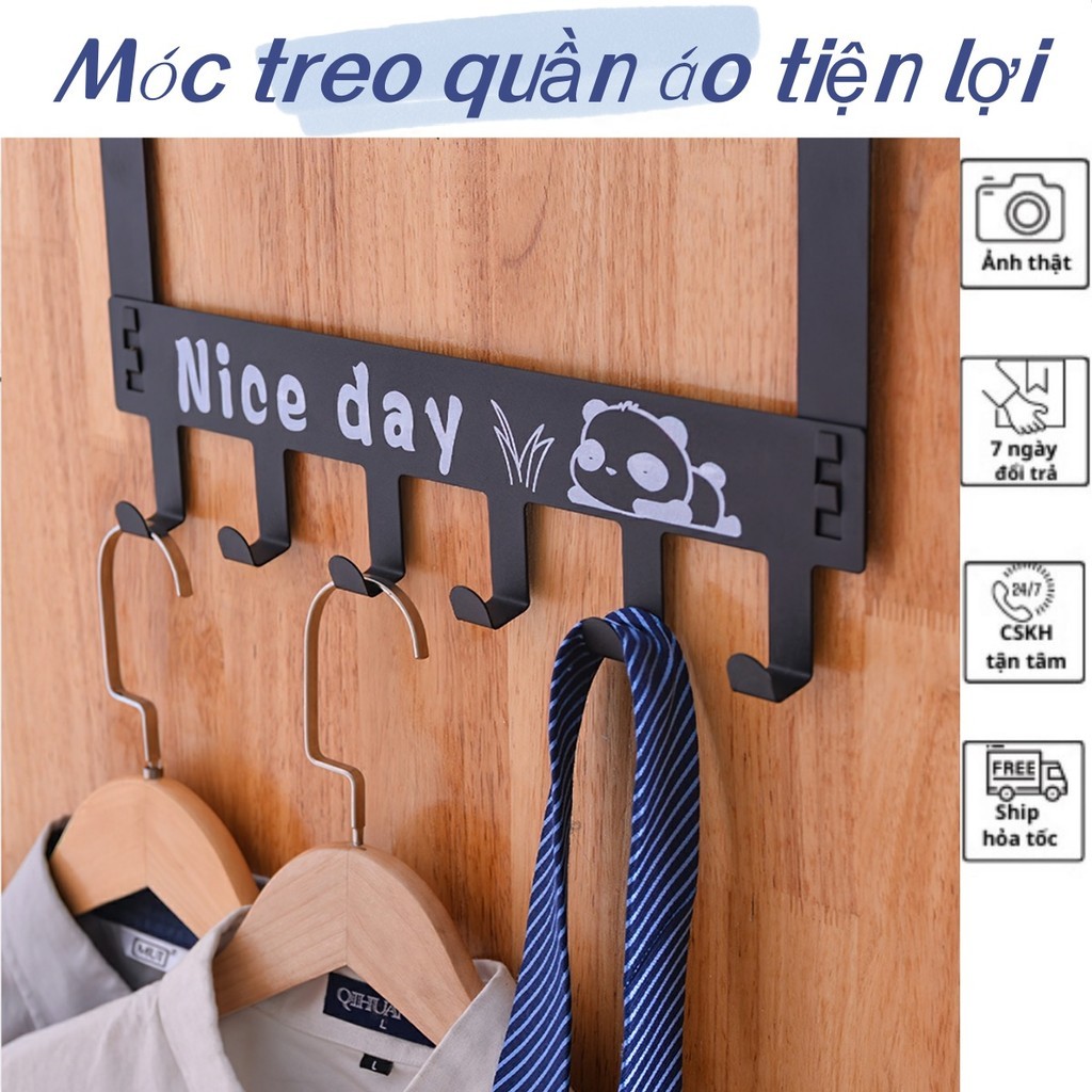 Nice Day ไม้แขวนเสื้อสแตนเลสสีดําและไม้แขวนเสื้อหลังประตู SA123
