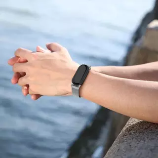 สายรัดแม่เหล็ก Milanese Loop for Xiaomi Mi Band 10 9 8 NFC สายรัดสแตนเลส สายรัดข้อมือเปลี่ยน for Miband 10 9 8
