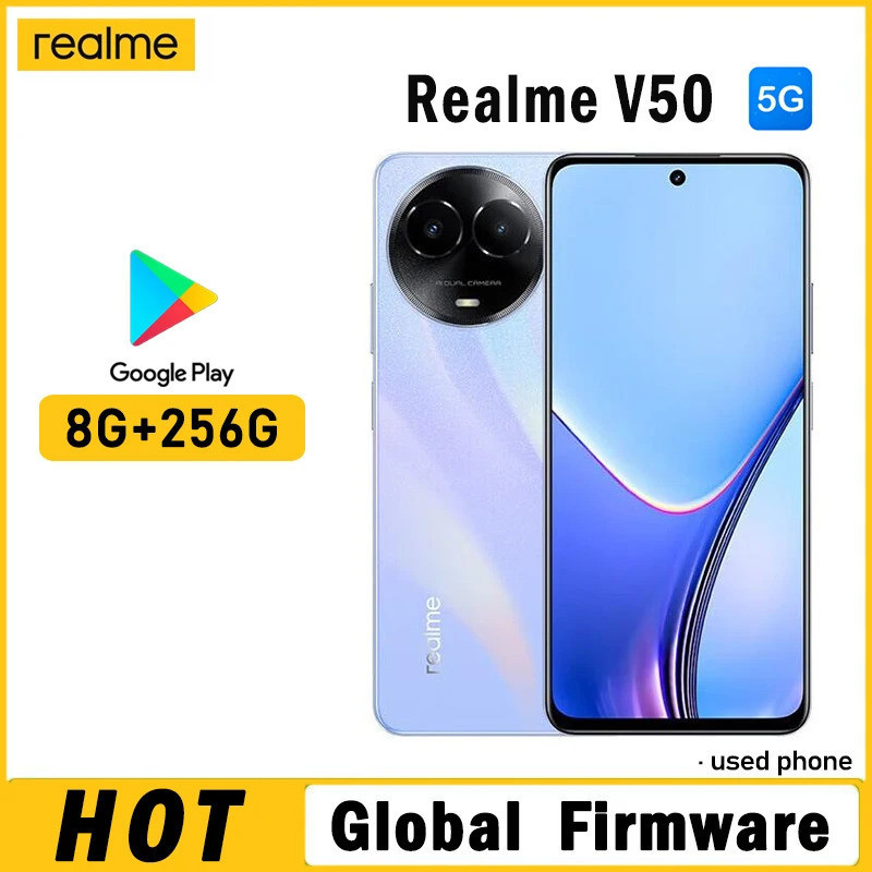 Realme V50 5G สมาร์ทโฟน Global เฟิร์มแวร์ MTk ขนาด 6100+ 6.72" 6GB 128GB reakme UI4.0 13MP กล้องโทรศ