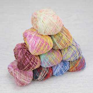 ไหมคอตตอนซัมเมอร์ เบอร์20 สีเหลือบ ชุดรวมสี 200 กรัม ไหมฝ้ายสำหรับงานถัก และงานปัก