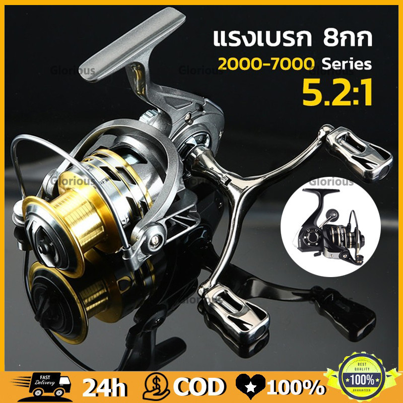รอกสปินนิ่ง รอกสปิน แขนโยกคู่โลหะทั้งหมดออกแบบแรงขนถ่าย 8 กก รอกเบท รอก รอกตกปลา รอกเบ็ดตกปลา ลอกเบสตกปลา ตกปลา
