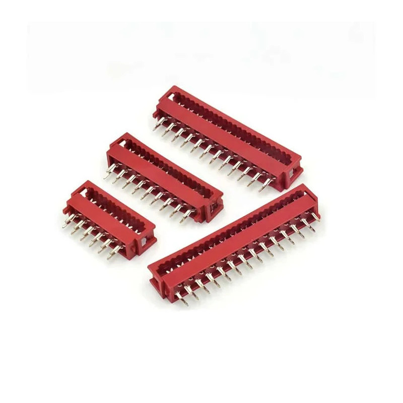 10 ชิ้น MicroMatch สีแดง IDC 1.27MMPitch DIP คู่แถวเชื่อมต่อ 2.54 มิลลิเมตร Crimp Plug Connector 4 P