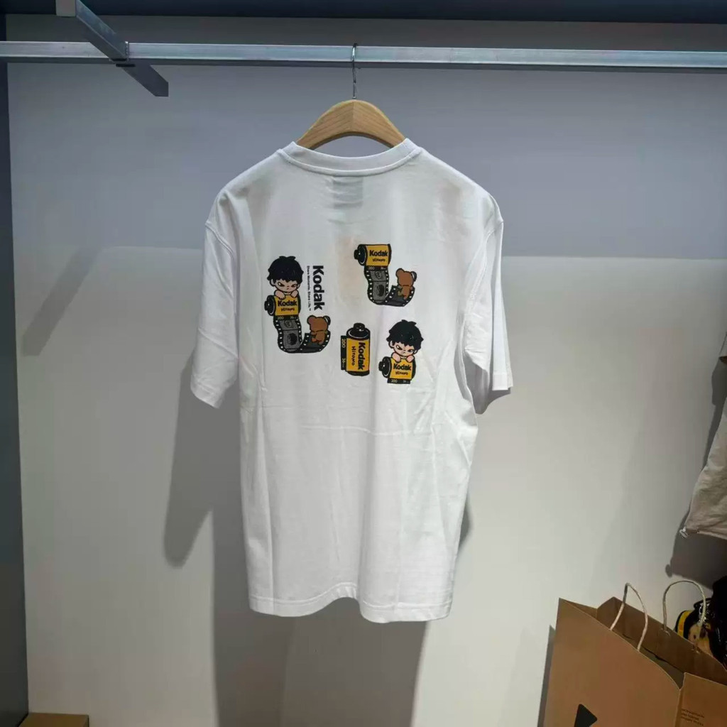 KODAK KODAK Behind Graffiti Letter เสื้อยืดแขนสั้นอเมริกันแฟชั่นลําลอง