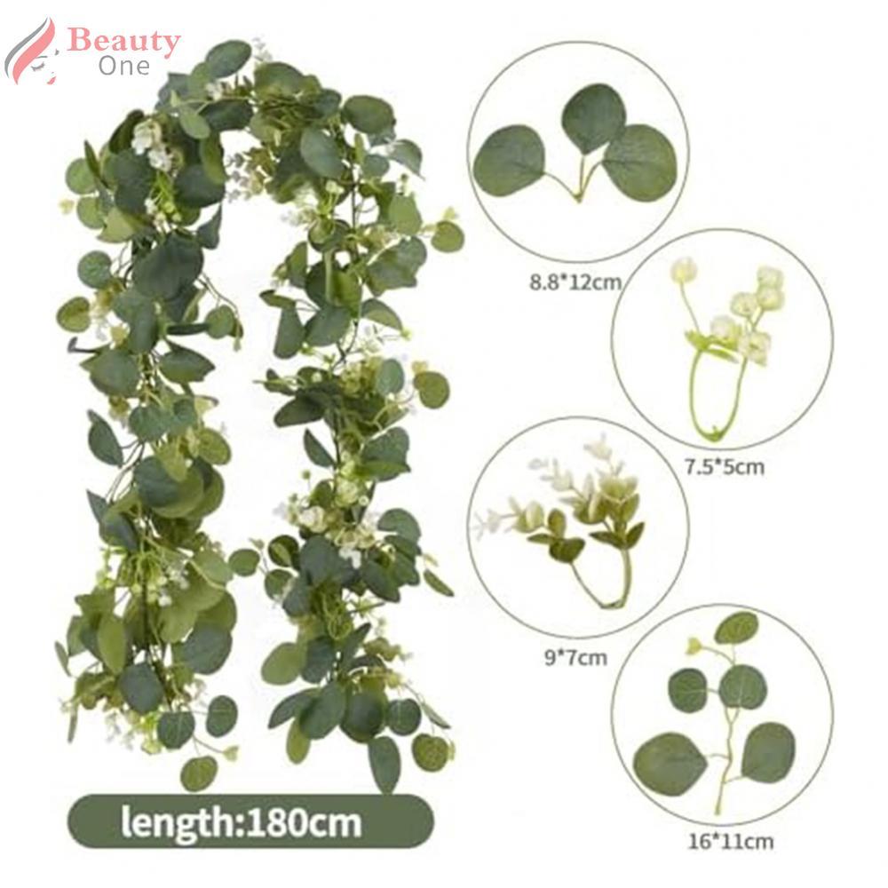 2 ชิ้น 5 91Ft Faux Greenery Eucalyptus Vines ที่สวยงามสําหรับ Home Accents