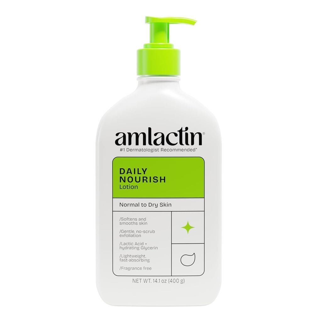 AmLactinDailyNourishTherapeuticBodyLotionforDry-No-ScrubExfoliatorandMoisturizer12%LacticAcidLotion,