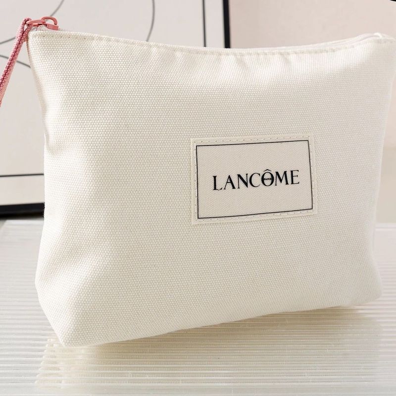 Lancome Lancome Beige Canvas Cosmetic Bag Counter Gift Simple Storage Bag Fashion Portable Clutch Ba