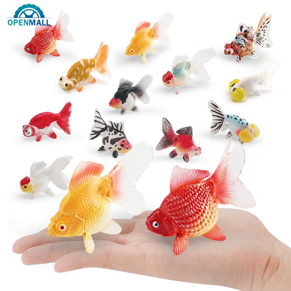 OPENMALL ประดิษฐ์ปลาทอง Clown ปลา Mini Aquarium เครื่องประดับ PVC Sea Life ของเล่นสําหรับเด็กการศึกษ