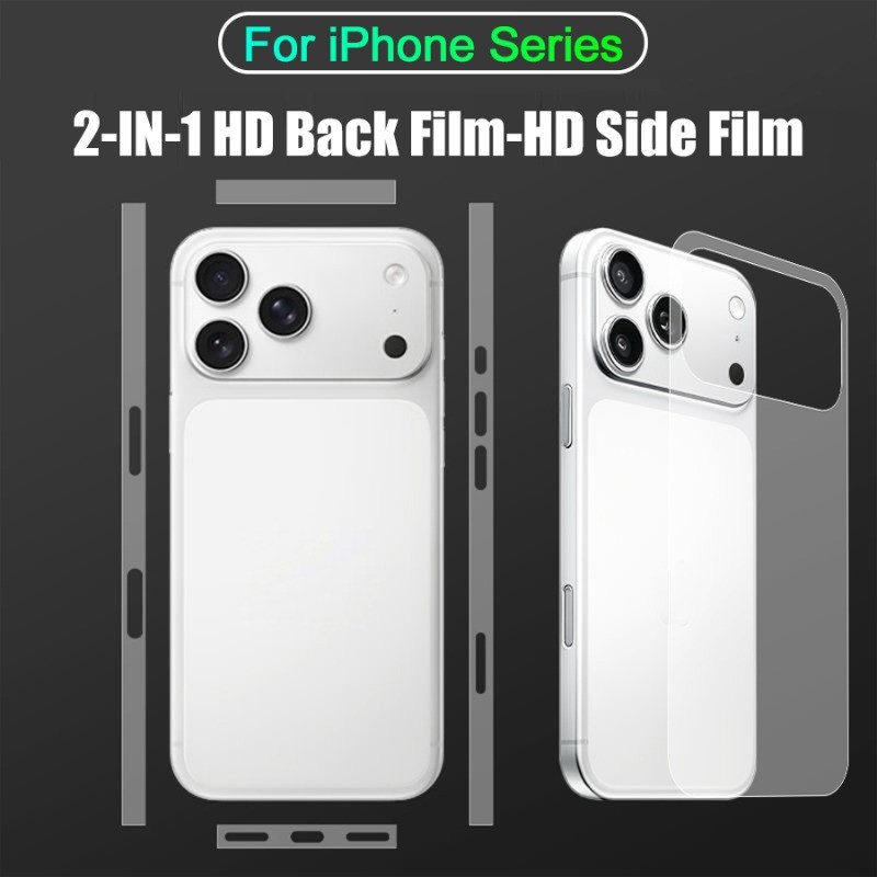 [2 in1] ฟิล์มด้านหลัง + ฟิล์มด้านข้างคลุมทั้งหมด Hydrogel Protevtor ฟิล์มสําหรับ iPhone Air 17 17e 1