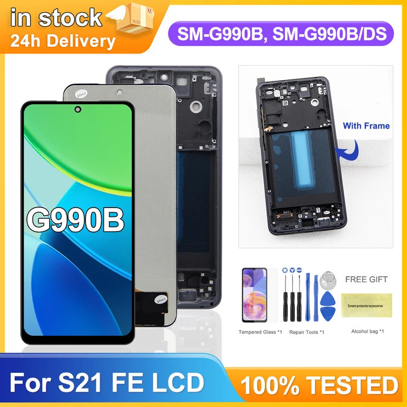TFT สําหรับ Samsung S21 FE 5G G990 G990B G990U G990B/DS G990E จอแสดงผล LCD Touch Screen Digitizer as