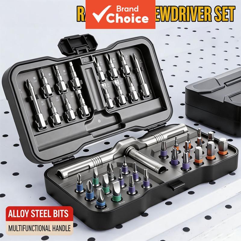 One ชุด 38/40-in-1 Magnetic Ratchet ไขควงชุด, S2 เหล็ก Precision Bits ที่ถอดออกได้ T Handle สําหรับ Electronics เฟอร์นิเจอร์ซ่อมจักรยาน