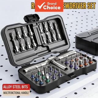 One ชุด 38/40-in-1 Magnetic Ratchet ไขควงชุด, S2 เหล็ก Precision Bits ที่ถอดออกได้ T Handle สําหรับ Electronics เฟอร์นิเจอร์ซ่อมจักรยาน