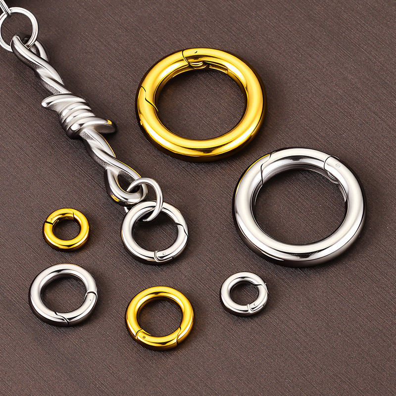 สแตนเลสขัดรอบฤดูใบไม้ผลิ O-Rings ขนาดต่างๆPerfect สําหรับ DIY สร้อยข้อมือสร้อยคอกระเป๋าถือพวงกุญแจหัวเข็มขัดและอุปกรณ์เสริมเครื่องประดับอื่นๆ