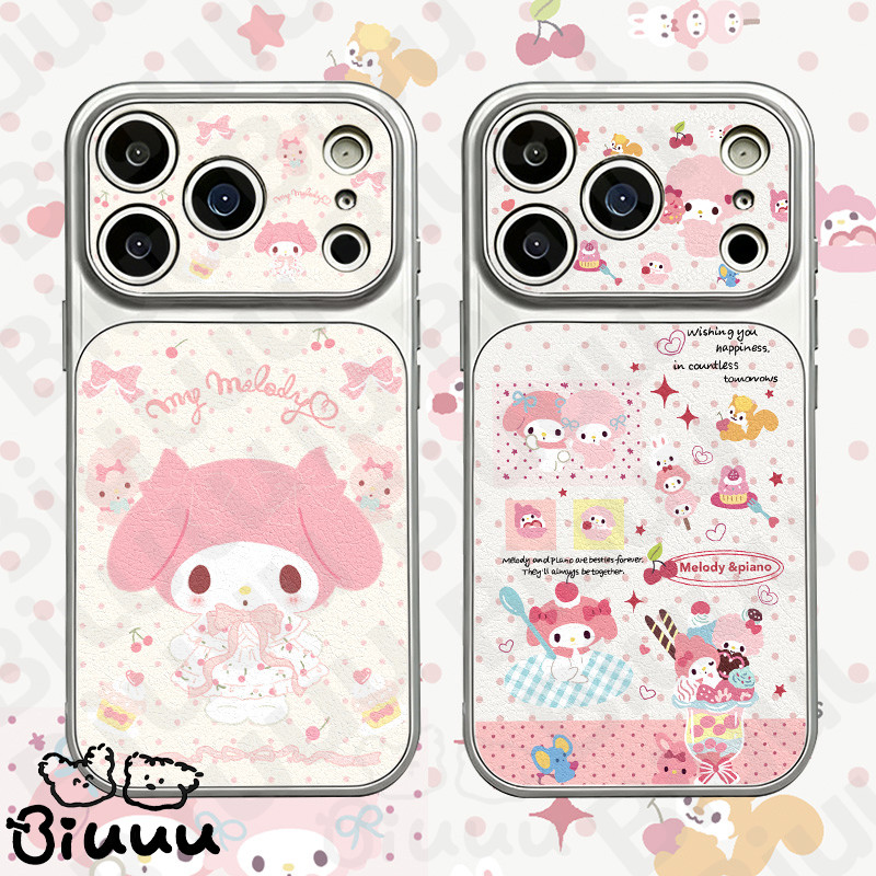 เคสโทรศัพท์น่ารักเมโลดี้สีชมพูป้องกันการตก เคสไอโฟน17 เหมาะสำหรับ IPhone 15 11 12 17 13 14 16 Pro Max 14 15 16 Plus Air