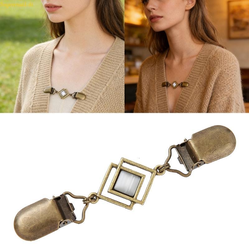 Best Chic Retro Cats Eye คริสตัลเสื้อกันหนาวคลิปอินเทรนด์ Layering คลิปผู้หญิงอเนกประสงค์ผู้ถือผ้าคล