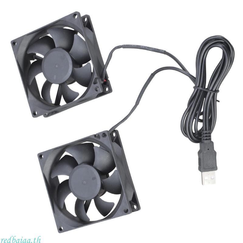 Redbaiaa Energy Efficient 8025 5V USB Powered Bearing Cooling Fan 8CM สําหรับต่างๆ
