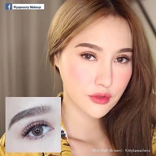 คอนแทคเลนส์ Mini Ava Brown / Gray (Kitty Kawaii) ขนาดมินิ 🌷 ขายดีมาก สายฝอ