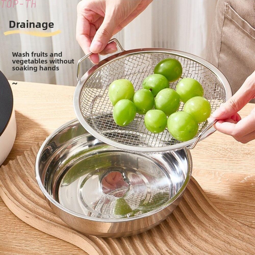 Stainless Steel Oil Drain Tray with Handles Kitchen Frying Filter Mesh Large
