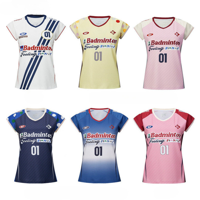 การจัดส่งสินค้า 24 ชั่วโมงในสต็อก--2026 เสื้อแบดมินตันแบบแห้งเร็วสําหรับผู้หญิงและเด็ก - เสื้อวอลเลย์บอลสําหรับการแข่งขันฝึกซ้อม