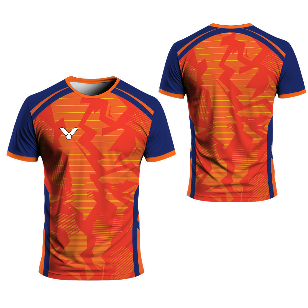 Gradient Full Sublimation Sports Top VICTOR Men Breathable Badminton Tee S-5XL