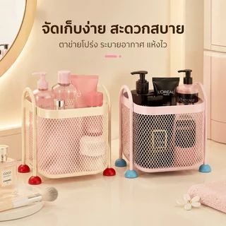 ชั้นวางของบนเดสก์ท็อป กล่องใส่เครื่องสำอาง ติดตั้งง่าย ประหยัดพื้นที่ จัดระเบียบเครื่องสำอางและแปรงได้ครบ