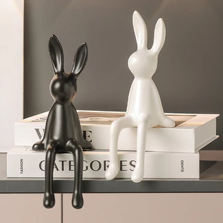 เครื่องประดับกระต่ายเซรามิก 20cm ของตกแต่งบ้าน สีโลหะต่างๆ งานกระเบื้องเซรามิค ของตกแต่งบ้าน ของขวัญขึ้นบ้านใหม่