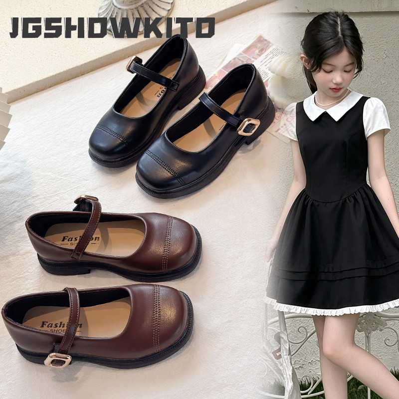 JGSHOWKITO สาวรองเท้าเจ้าหญิงออกแบบย้อนยุควินเทจเด็กหนังแฟลตแมรี่เจนส์คลาสสิกนุ่มแคบสไตล์อังกฤษ 2026 ฤดูใบไม้ร่วง
