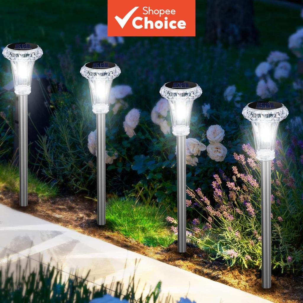 กราวด์พลังงานแสงอาทิตย์แทรกไฟภูมิทัศน์ LED คริสตัลขาตั้ง 3 สีสําหรับลานสวน
