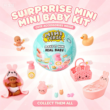 MGAs Miniverse Make It Mini Real Baby Nurture Mystery Blind Capsule สมจริง Mini Baby พร้อม Bath Nap 
