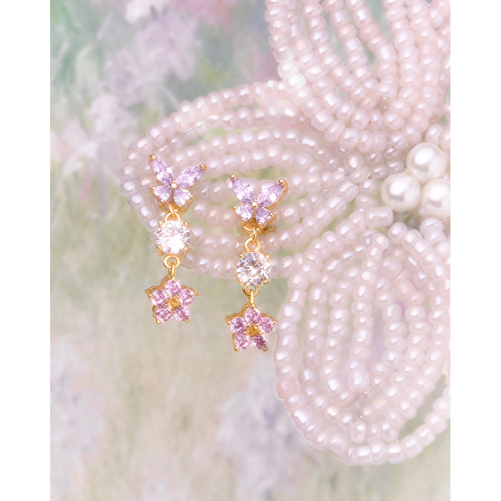 YVIS Jewel Winx Brass Drop Earrings - Posy Collection