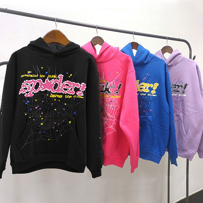 Original Heavy 450G หนาขนแกะเสื้อกันหนาว Hoodie ชายโฟมพิมพ์ Spider Sp5der hoodies
