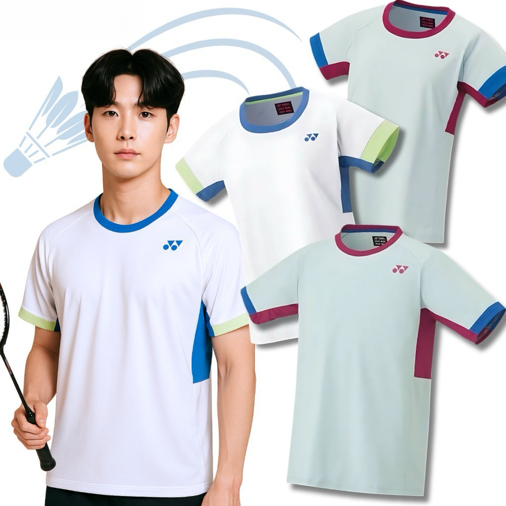 เสื้อแบดมินตันผ้านุ่ม คอกลม ทรงสวย ผ้าดี ส่งไว ส่งจากไทย  สามารถสั่งสกรีนเพิ่มได้