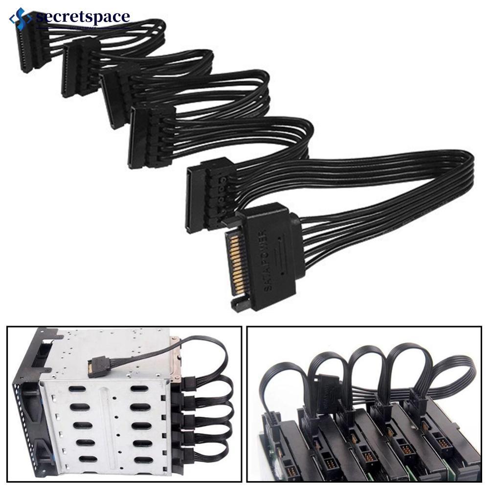 SECRETSPACE 15 Pin SATA ถึง 1 ถึง 5 4 3 Sata Power Splitter Cable 6 Way สําหรับ HDDSSD ไดรฟ์ออปติคัล