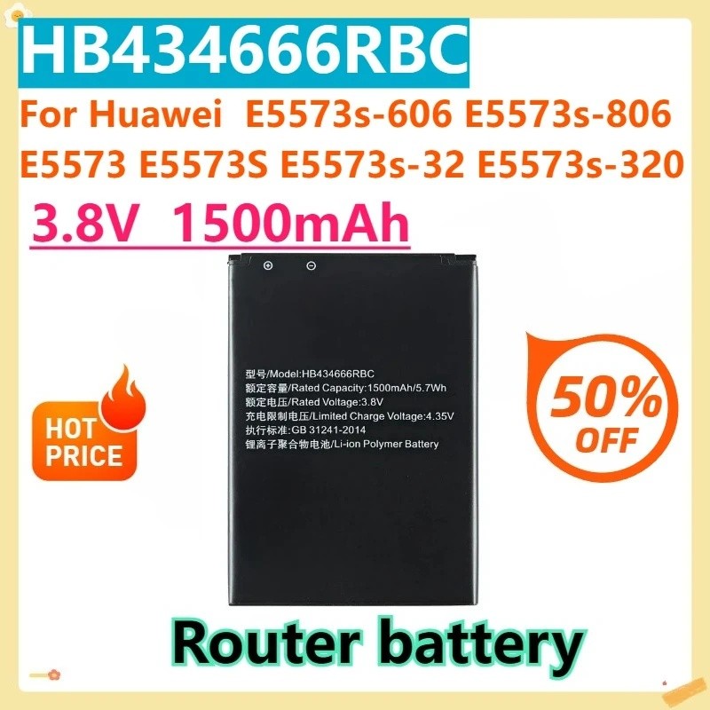 สําหรับ Huawei E5573s-606 E5573s-806 E5573 E5573S E5573s-32 E5573s-320 โทรศัพท์มือถือ HB434666แบตเตอ