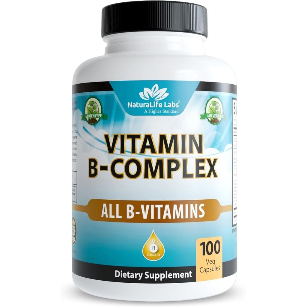 NaturaLife Labs วิตามินบีคอมเพล็กซ์-วิตามิน B-Family รวมถึง Active B2, B6, B9 และ B12 (Methionine), 