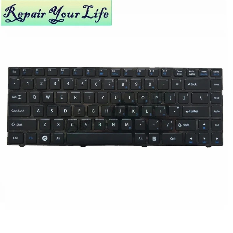 US แป้นพิมพ์ภาษาอังกฤษสําหรับ Pegatron B14Y B34FD สําหรับ Clevo W540 W740 W540EU W740EU W740SU MP-11