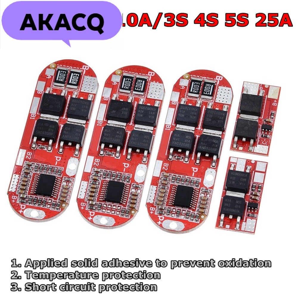 BMS 1s 2s 10a 3s 4s 5s 25a Bms 18650 Li-ion Lipo แบตเตอรี่ลิเธียมป้องกันแผงวงจรโมดูล Pcb Pcm 18650 L