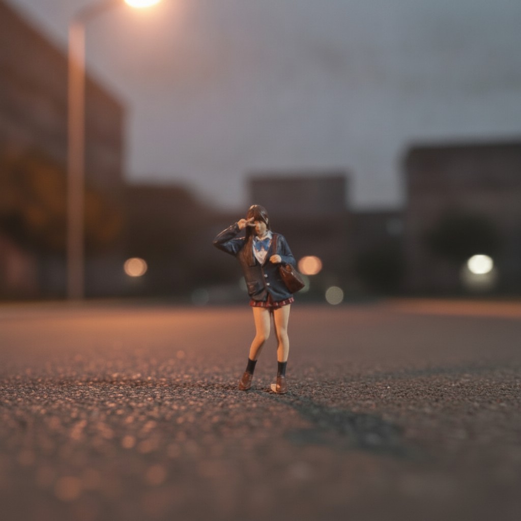 School Girl Miniature Tiny 3D พิมพ์หุ่นสําหรับงานอดิเรก, Diorama, ฉากโมเดล