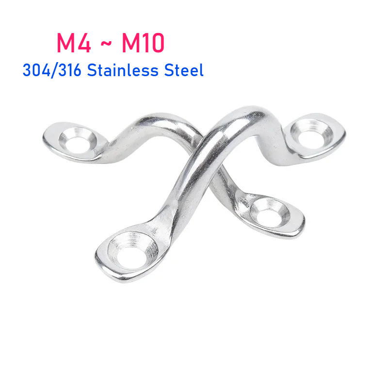 M4 M5 M6 M8 M10 304/316 Stianless เรือเหล็กสายรัด Pad U-Shaped Deck Loops เพดานตะขอสําหรับ Kayak Can