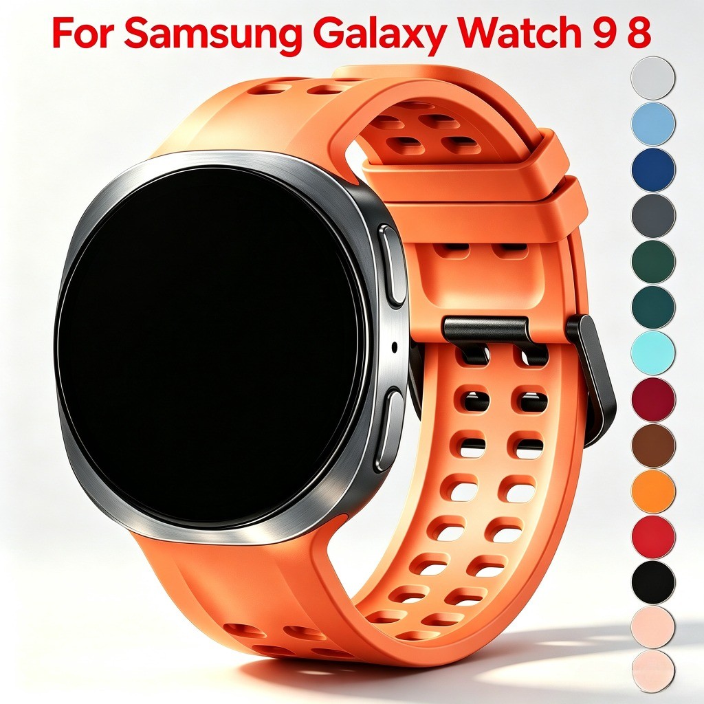 สายรัดซิลิโคนสําหรับ Samsung Galaxy Watch 9 8 40 มม.44 มม.Galaxy Watch 8Classic 46 มม.สายรัดข้อมือ