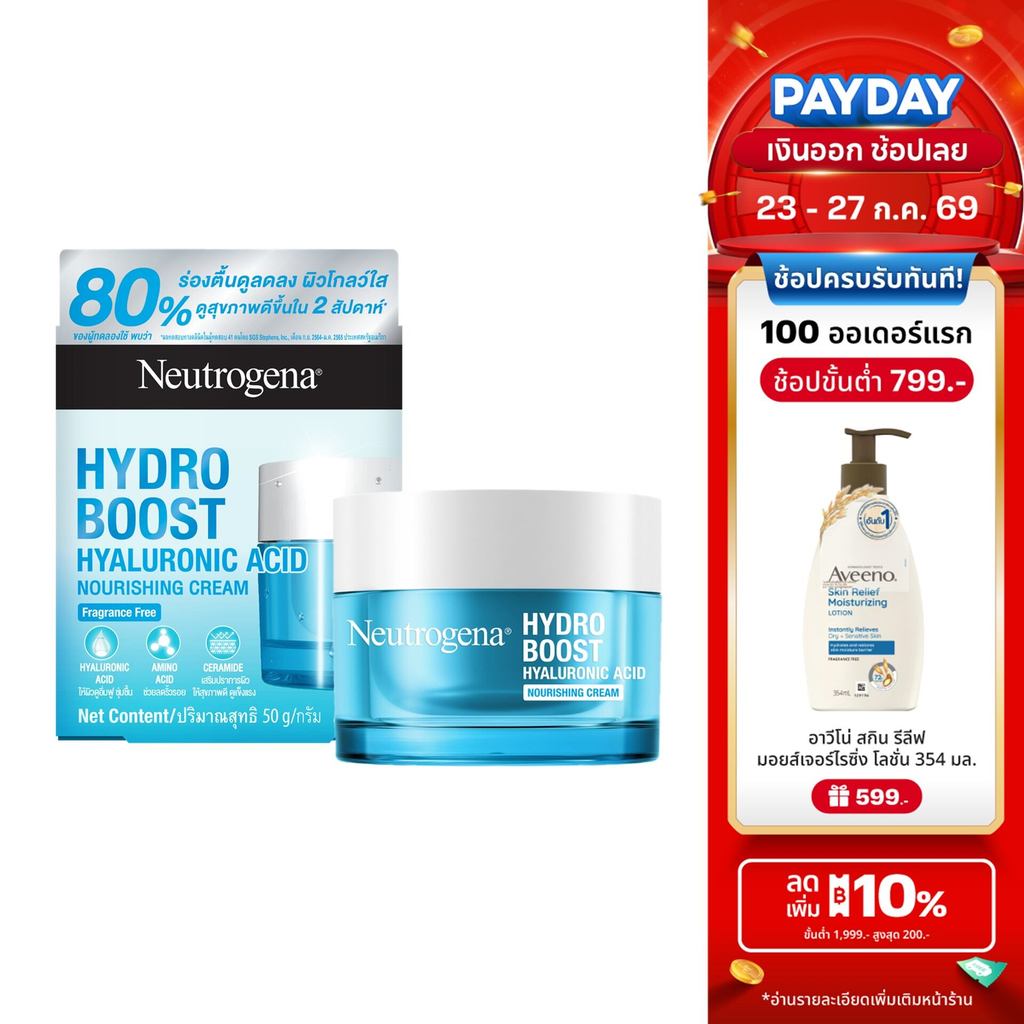 นูโทรจีนา เจลซ่อมผิว ไฮโดร บูสท์ นูริชชิ่ง เจล ครีม 50 ก. Neutrogena Hydro Boost Nourishing Gel Cream 50 g.