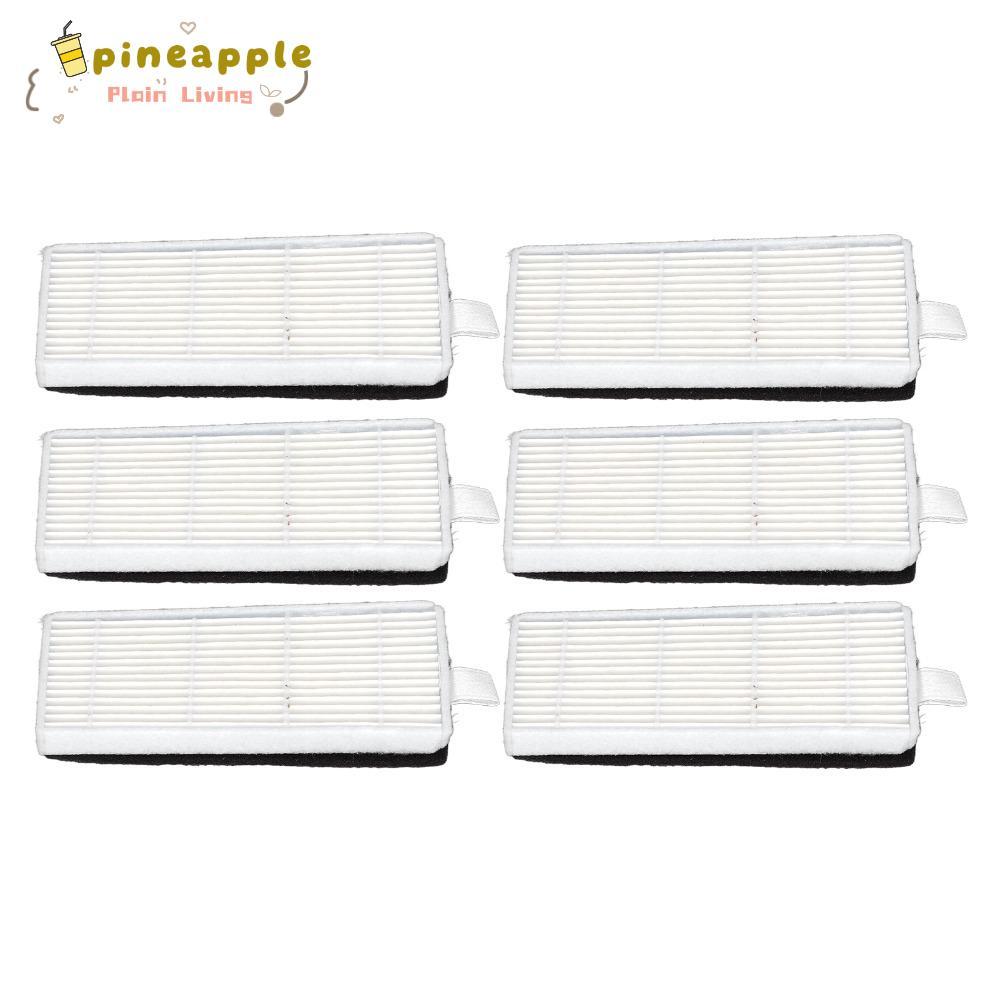 PINEAPH 6PCS เครื่องดูดฝุ่นกรอง,กรอบสี่เหลี่ยมดึง Tab Sweeper Filter เปลี่ยน,สีขาวกรองหน้าจอ ABS ฟอง