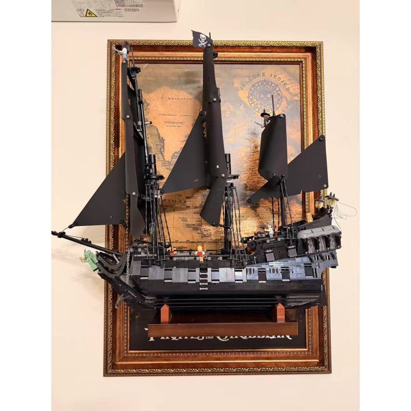 เหมาะสําหรับ Lego 10365 Black Pearl No. Pirates of the Caribbean Ship Wall Display Storage กรอบรูปย้