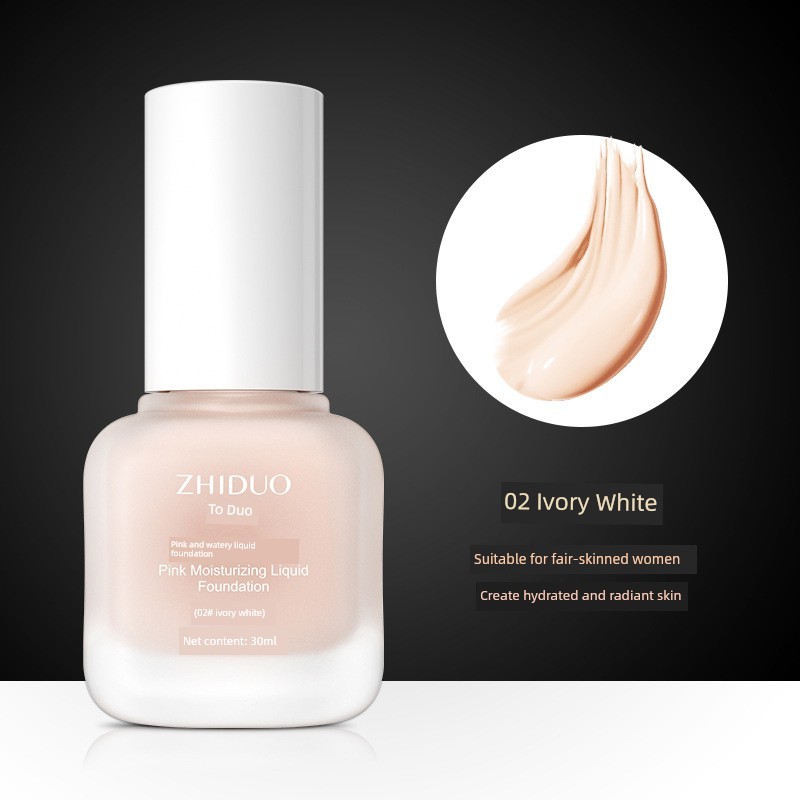 ไพรเมอร์ รองพื้น Zhiduo (zhiduo) Pink Moisturizing Liquid Foundation Waterproof Repairing Concealer 