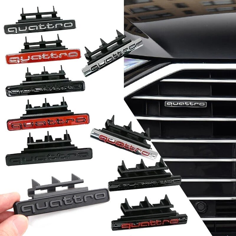 ด้านหน้า Grille Emblem Badge อุปกรณ์จัดแต่งทรงผมสําหรับ Audi A6 A7 SQ5 SQ7 S3 S4 S5 S6 S7 S8 Quattro