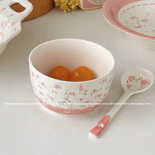 จานขนม จานเซรามิค insจานดอกไม้ สไตล์เกาหลี พร้อมส่ง