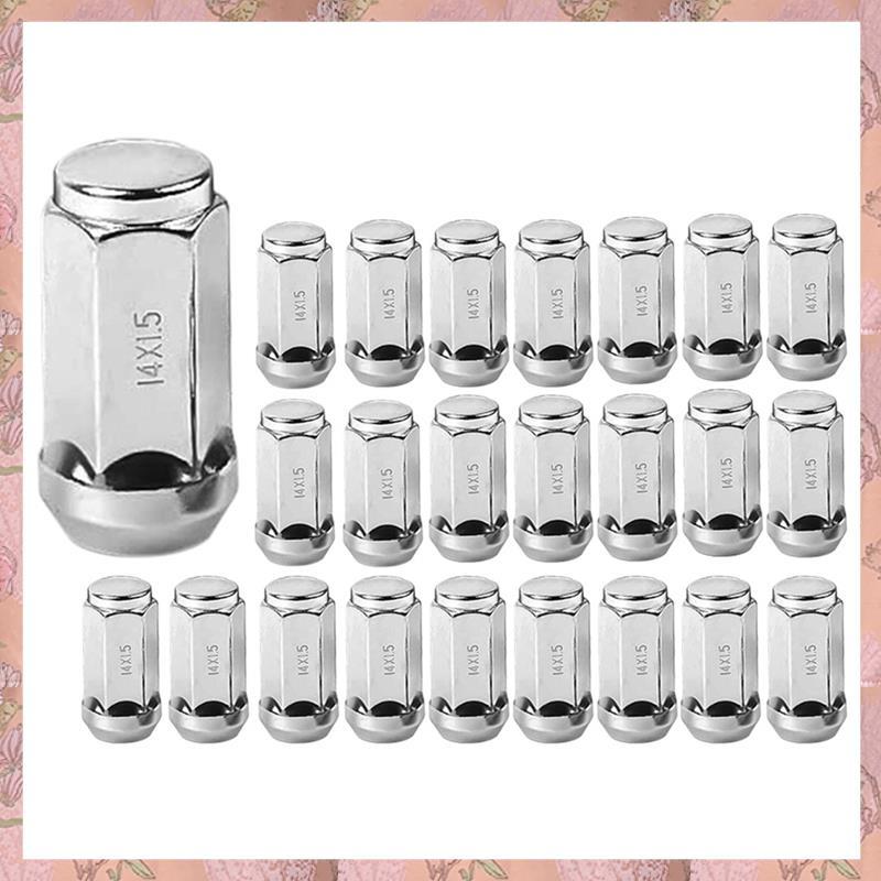 [h3w732xnj.ph] 24 ชิ้นรถ Lug Nuts M14X1.5 ด้ายกรวยที่นั่งล้อรถถั่วอะไหล่อุปกรณ์เสริมสําหรับ 1999-201