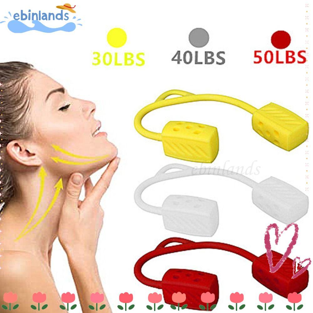 EBINLANDS Jaw Exerciser, 30/40/50lbs ซิลิกาเจลเกรดอาหารคอ Toning, Double Chin Reducer Jawline Exerci
