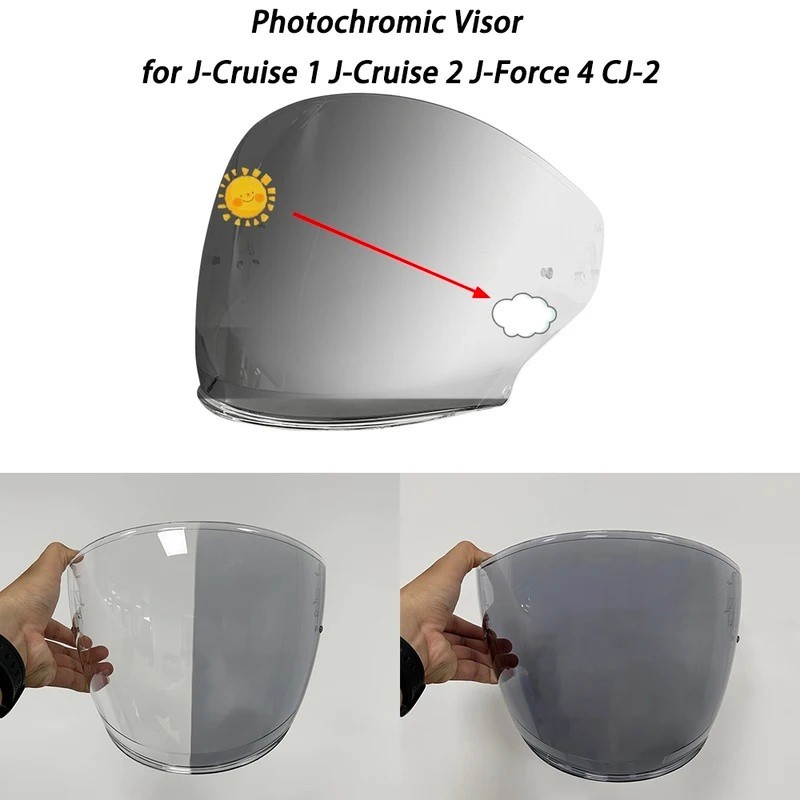 Fit สําหรับ Shoei J-Cruise 1 JCruise 2 J-Force 4 CJ2 หมวกกันน็อค Photochromic Visor เลนส์ใด Au