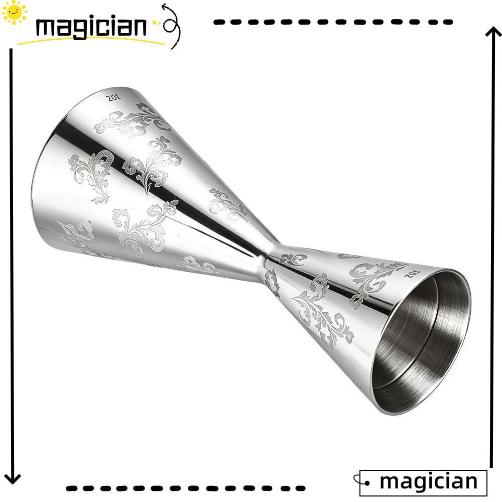 MAGICIAN สองหัว Jigger, สแตนเลส 30/60ml Didi Jigger ถ้วย, ใบไม้ทนทานลายออกแบบ Bartending Jigger Bart