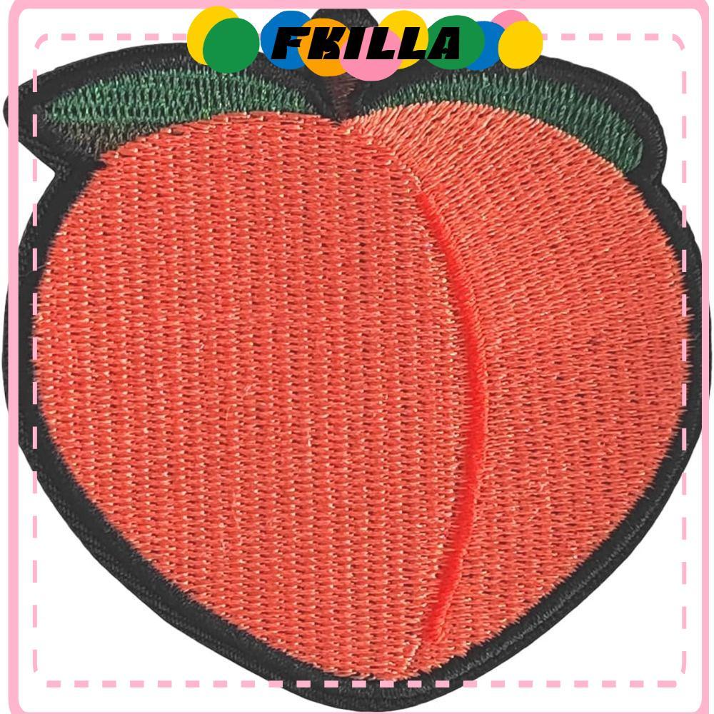 FKI Hook&Loop Patch, 2.99 * 3.07in Peach Peach Peach Patch, แพ็คที่น่าสนใจ 5 แผ่นสนุกสําหรับแจ็คเก็ต